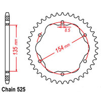 RK Rear Sprocket 38 Tooth 42-D61-38