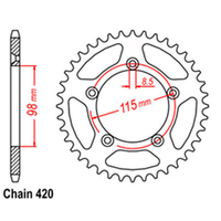 RK Rear Sprocket 50 Tooth 42-K03-50