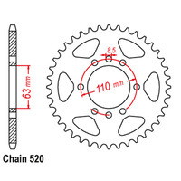 RK 42T Rear Sprocket for KTM 390 Adventure 2020-2024