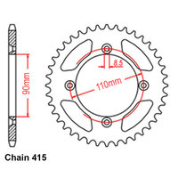 RK 40T Rear Sprocket for KTM 50 SX Mini 2014-2023
