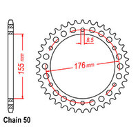 RK Rear Sprocket 50 Tooth 42-T03-50
