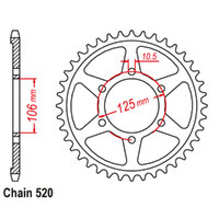 RK 41T Rear Sprocket for Triumph 900 Bonneville T100 EFI LC 2016-2023