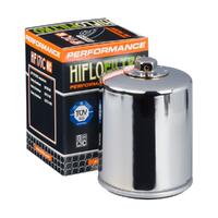 Hiflo Chrome Oil Filter for Harley 1450 Fat Boy 88 EFI/FLSTFI 2001-2006 (W/Nut)