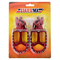 SMX Red Alloy Forged Footpegs for Honda CRF450R 2011-2019