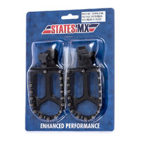 States MX Black Alloy Forged Footpegs 70-FP4-514K