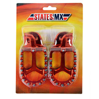 SMX Orange Alloy Forged Footpegs for KTM 520 EXC 2000-2002