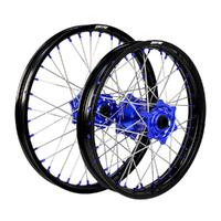 States MX Black/Blue Wheel Set for Husqvarna FE 501 2014-2024 (21/18)-70-WSH-04B