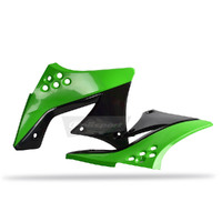 Polisport Green/Black Radiator Shrouds for Kawasaki KX250F 2009-2012