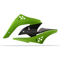 Polisport Green/Black Radiator Shrouds for Kawasaki KX450F 2006-2008