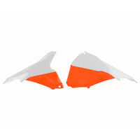 Polisport White/Orange Airbox Covers for KTM 450 EXC-F Six Days 2014-2016