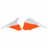 Polisport White/Orange Airbox Covers for KTM 200 EXC 2014-2017