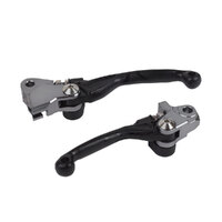 Polisport Black Folding Lever Set for Kawasaki KX250 (KX250F) 2021-2022
