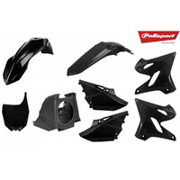 Polisport Black MX Restyle Plastic Kit for Yamaha YZ125 2002-2021
