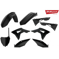 Polisport Black MX Plastic Kit for Honda CRF250R 2018-2021