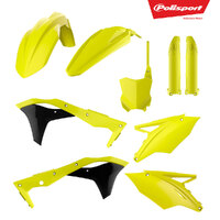 Polisport Fluro Yellow MX Plastic Kit for Kawasaki KX250F 2017-2018