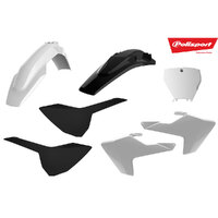 Polisport White/Black MX Plastic Kit for Husqvarna TC250 (2T) 2016-2018