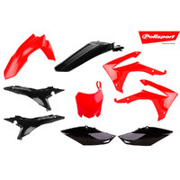 Polisport Red/Black MX Plastic Kit for Honda CRF250R 2014-2017