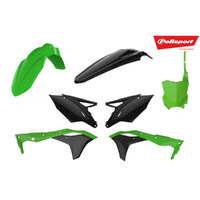 Polisport Green/Black MX Plastic Kit for Kawasaki KX250F 2017-2018