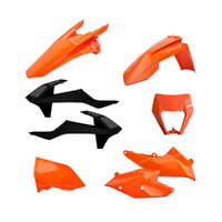 Polisport OEM Black/Orange Enduro Plastic Kit KTM 250 EXC-F Six Days 2017-2018