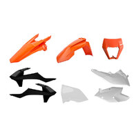 Polisport OEM Black/Org/White Endu Plastic Kit KTM 350 EXC-F Six Days 2017-2019