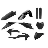 Polisport Black MX Plastic Kit incl Fork Guards for KTM 450 EXC-F Six Days 2019