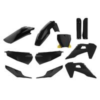 Polisport Black MX Plastic Kit (incl Fork Guards) for Husq TC250 2T 2019-2022