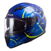 LS2 FF320 Stream Evo Tacho Helmet Blue/Hi-Vis
