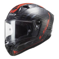 LS2 FF805C Thunder Carbon Sputnik Helmet Metal/Red