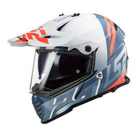 LS2 MX436 Pioneer Evo Evolve Helmet White/Cobalt Blue/Orange