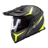 LS2 MX436 Pioneer Evo Router Helmet Matt Black/Hi-Vis Yellow