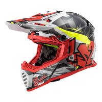 LS2 MX437J Fast Evo Crusher Mini Helmet Black/Grey/Red