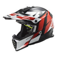 LS2 MX437J FAST EVO STRIKE MINI HELMET BLACK/WHITE/RED
