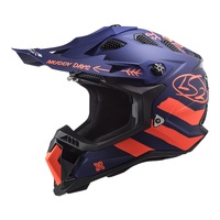 LS2 MX700 Subverter Evo Cargo Helmet Matt Blue/Fluro Orange