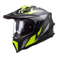 LS2 MX701 Explorer Carbon Focus Helmet Matt Titanium/Hi-Vis Yellow