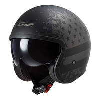 LS2 OF599 Spitfire Black Flag Helmet Matt Black/Titanium