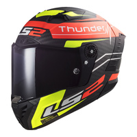 LS2 Helmet FF805C Thunder Carbon Attack Matte Red/Hi-Vis Yellow