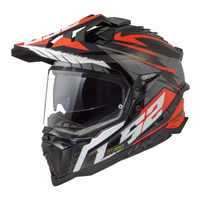 LS2 Helmet MX701 Explorer Spire Helmet Black/Titanium/Red