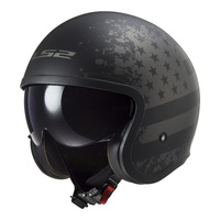 LS2 Helmet OF599 Spitfire II Flag Helmet Matte Black