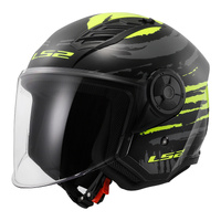 LS2 Helmet OF616 Airflow II Brush Black/Hi-Vis Yellow