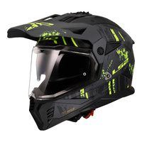 LS2 Helmet MX702 Pioneer II Crazy Matte Black/Grey/Hi-Vis Yellow