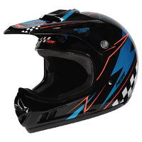 M2R Helmet MX2 Youth Lightning PC-8 Org Blue Black
