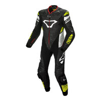 Macna Suit Tracktix 1 Piece Black White Neon Yellow