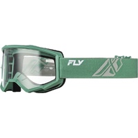 Fly Racing Goggles Focus Olive/Grey Clear Kids 