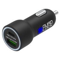 Quadlock 48W Dual USB 12V Car Charger USB-C / USB-A