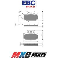 EBC Right Side Brake Pads Can-Am Outlander 400 MAX 2010-2014 FA317R