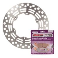 Brake Disc and Pad Kit Front for Suzuki DRZ400E 2000-2020 Solid