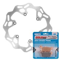 MTX Rear Brake Disc and Pad Kit for Yamaha YZ250F 2002 (Wave)