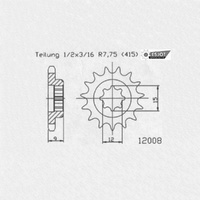 Esjot Front Sprocket 12T 50-12008-12