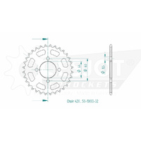 Esjot Rear Sprocket 32T for Yamaha DT 80 M 1981