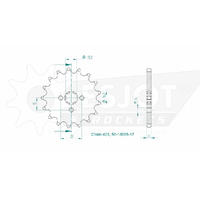 Esjot Front Sprocket 17T for Yamaha YZ 80 1974-1977